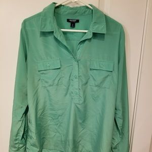 OLD NAVY. Minty silky long sleeve button up (L)